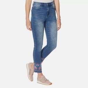 DG2 by Diane Gilman Women’s Embellished Hem Ankle Skinny Jean